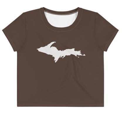 Michigan Upper Peninsula Crop Top (w/ UP Outline) | Sporty - Warren Tank Grey