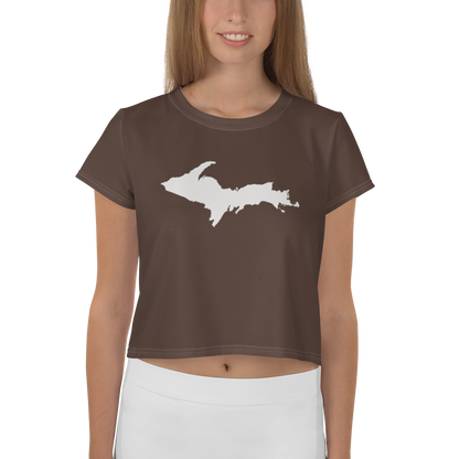 Michigan Upper Peninsula Crop Top (w/ UP Outline) | Sporty - Warren Tank Grey