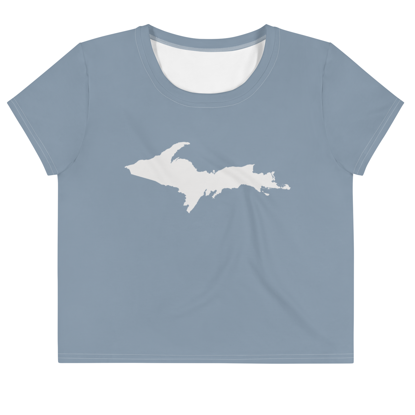 Michigan Upper Peninsula Crop Top (w/ UP Outline) | Sporty - B-24 Grey