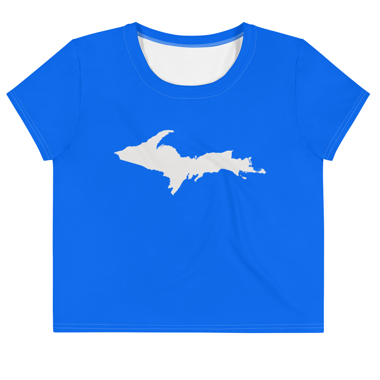 Michigan Upper Peninsula Crop Top (w/ UP Outline) | Sporty - Motor Town Blue