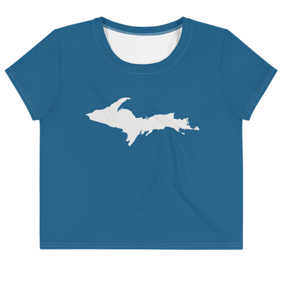 Michigan Upper Peninsula Crop Top (w/ UP Outline) | Sporty - Blueberry