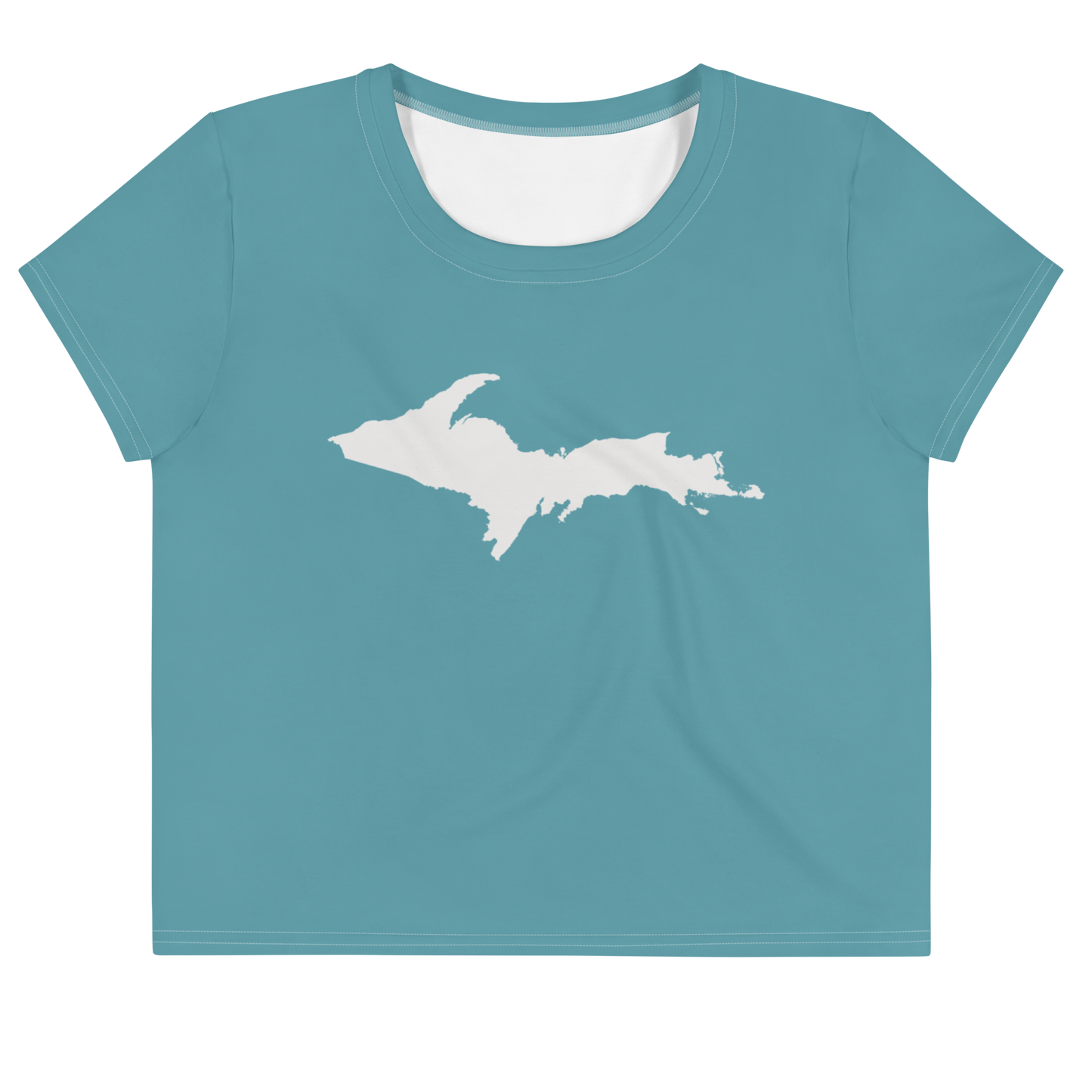 Michigan Upper Peninsula Crop Top (w/ UP Outline) | Sporty - Lake Huron Blue