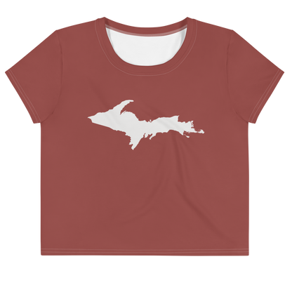 Michigan Upper Peninsula Crop Top (w/ UP Outline) | Sporty - Ore Dock Red