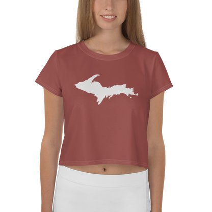 Michigan Upper Peninsula Crop Top (w/ UP Outline) | Sporty - Ore Dock Red