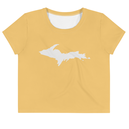 Michigan Upper Peninsula Crop Top (w/ UP Outline) | Sporty - Citrine