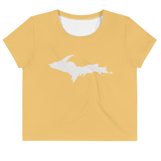 Michigan Upper Peninsula Crop Top (w/ UP Outline) | Sporty - Citrine