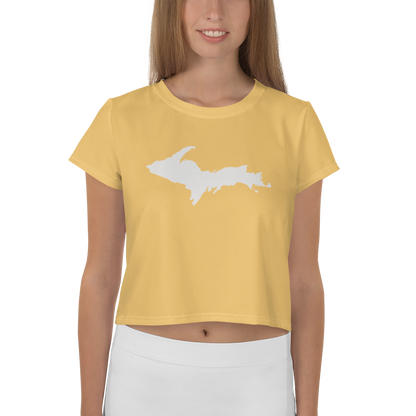 Michigan Upper Peninsula Crop Top (w/ UP Outline) | Sporty - Citrine