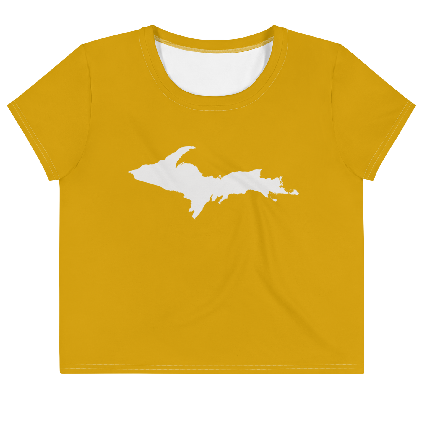 Michigan Upper Peninsula Crop Top (w/ UP Outline) | Sporty - Gold