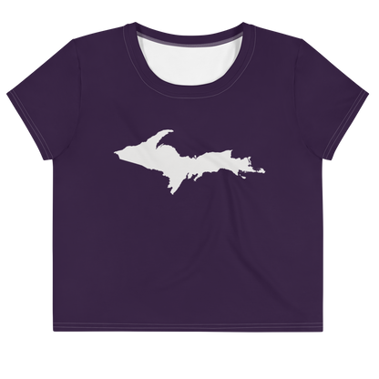 Michigan Upper Peninsula Crop Top (w/ UP Outline) | Sporty - Blackcurrant