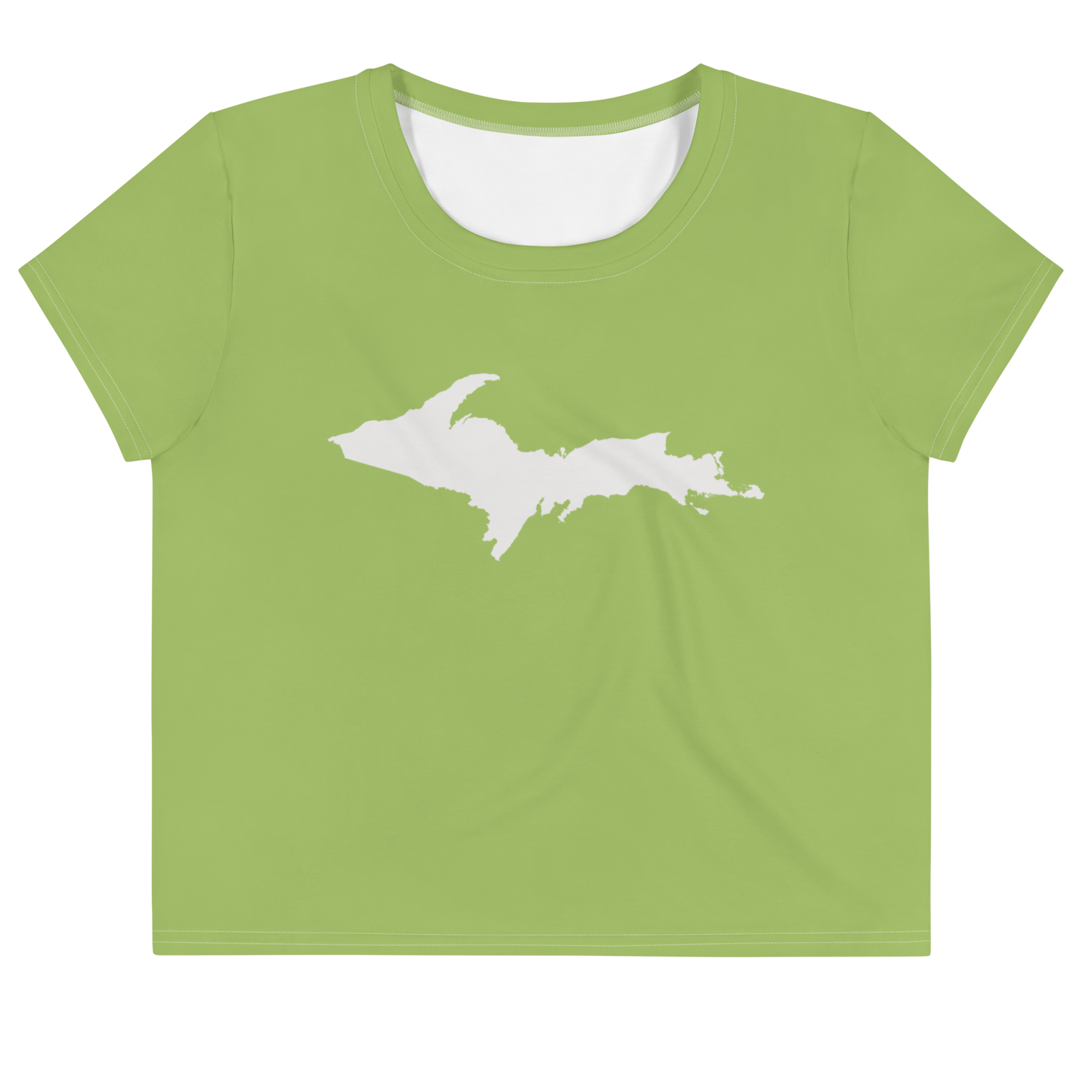 Michigan Upper Peninsula Crop Top (w/ UP Outline) | Sporty - Gooseberry Green