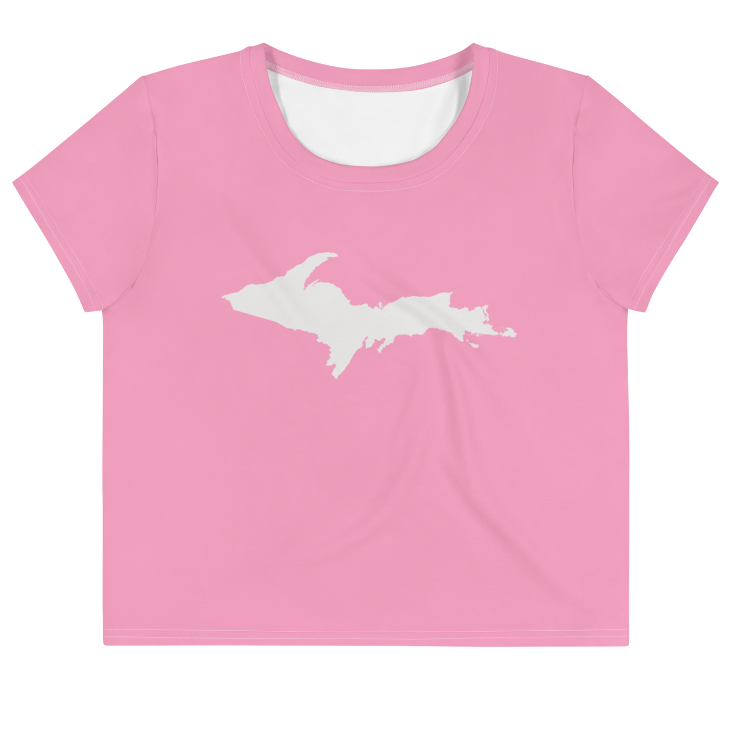 Michigan Upper Peninsula Crop Top (w/ UP Outline) | Sporty - '67 Caddie Pink