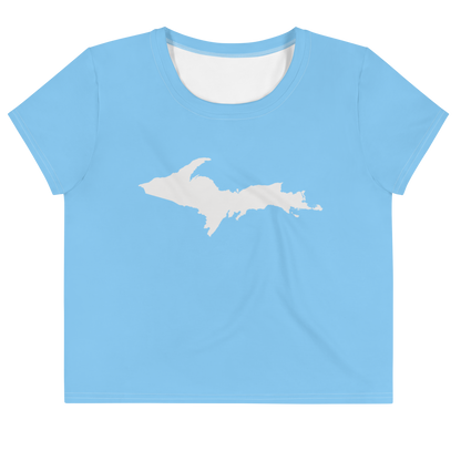 Michigan Upper Peninsula Crop Top (w/ UP Outline) | Sporty - DTW Blue