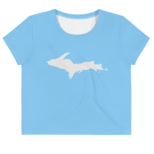 Michigan Upper Peninsula Crop Top (w/ UP Outline) | Sporty - DTW Blue