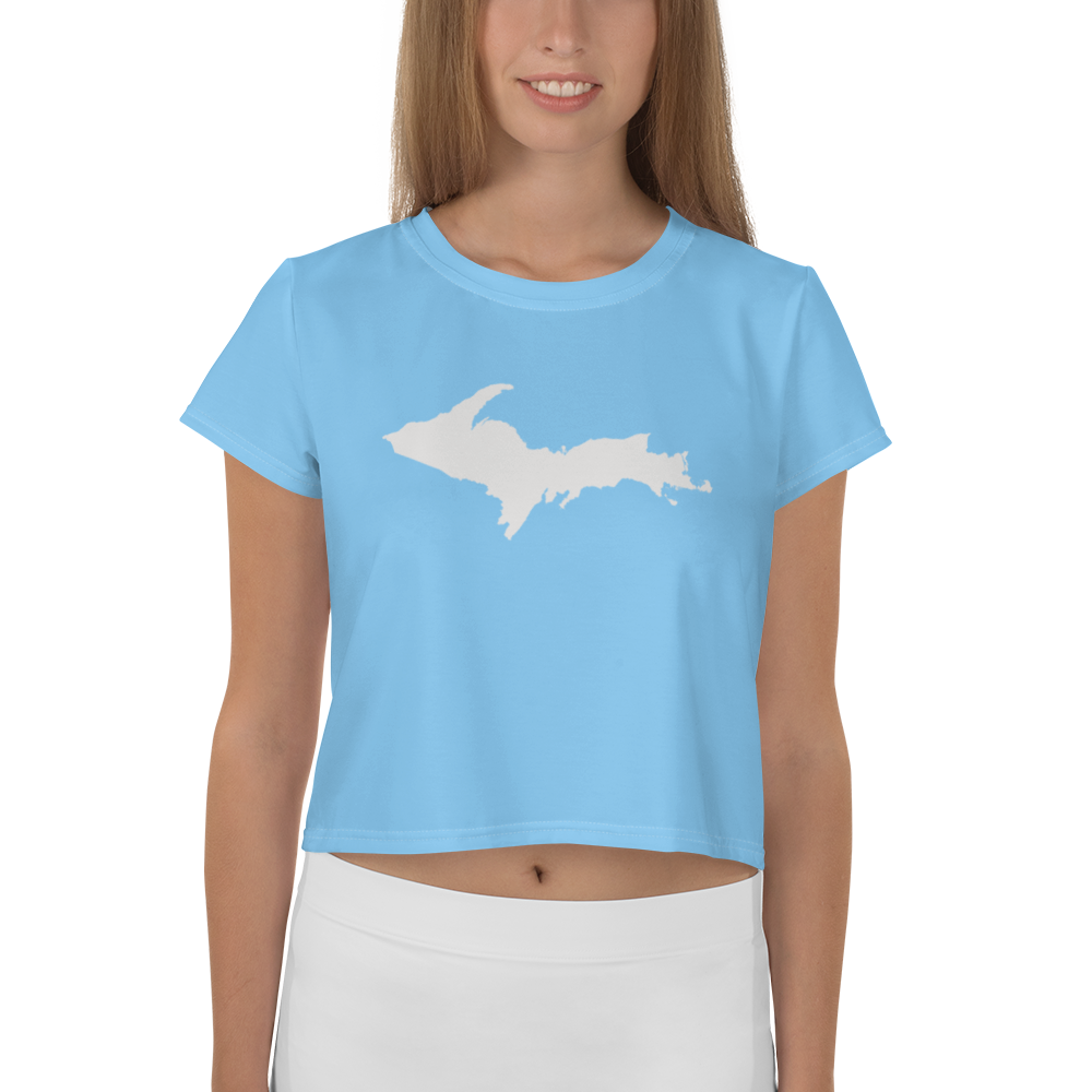 Michigan Upper Peninsula Crop Top (w/ UP Outline) | Sporty - DTW Blue