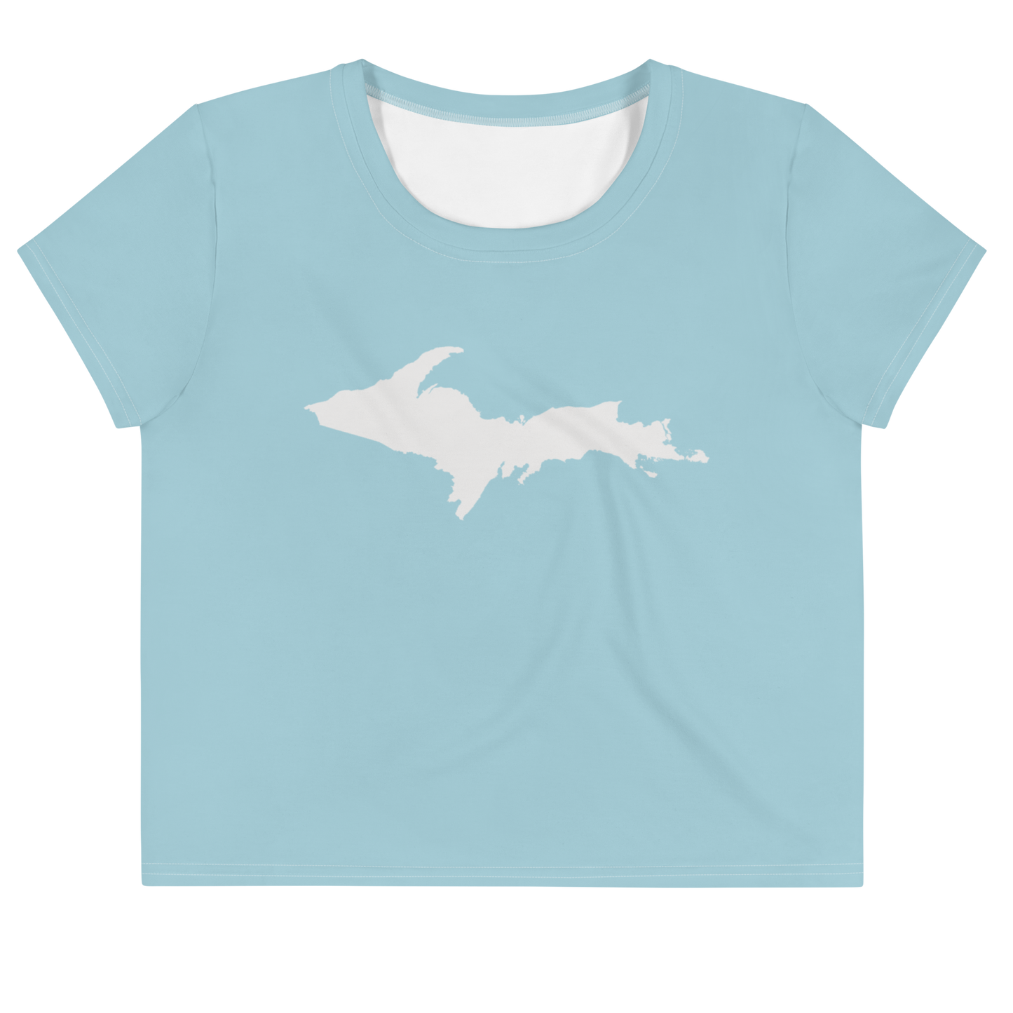 Michigan Upper Peninsula Crop Top (w/ UP Outline) | Sporty - '58 Caddie Blue