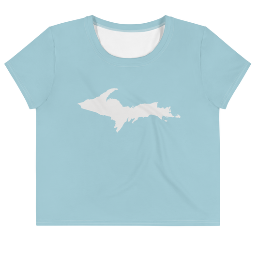 Michigan Upper Peninsula Crop Top (w/ UP Outline) | Sporty - '58 Caddie Blue