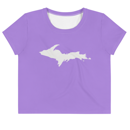 Michigan Upper Peninsula Crop Top (w/ UP Outline) | Sporty - Lavender