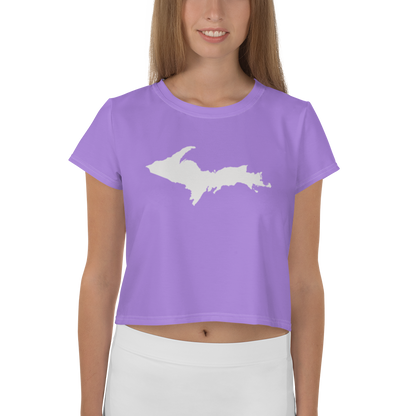 Michigan Upper Peninsula Crop Top (w/ UP Outline) | Sporty - Lavender