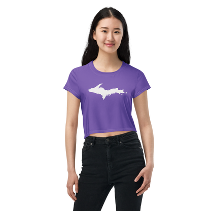 Michigan Upper Peninsula Crop Top (w/ UP Outline) | Sporty - Lake Iris