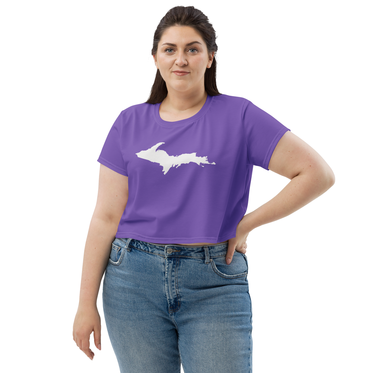 Michigan Upper Peninsula Crop Top (w/ UP Outline) | Sporty - Lake Iris