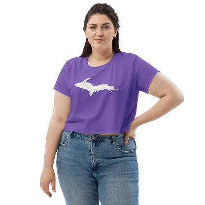 Michigan Upper Peninsula Crop Top (w/ UP Outline) | Sporty - Lake Iris