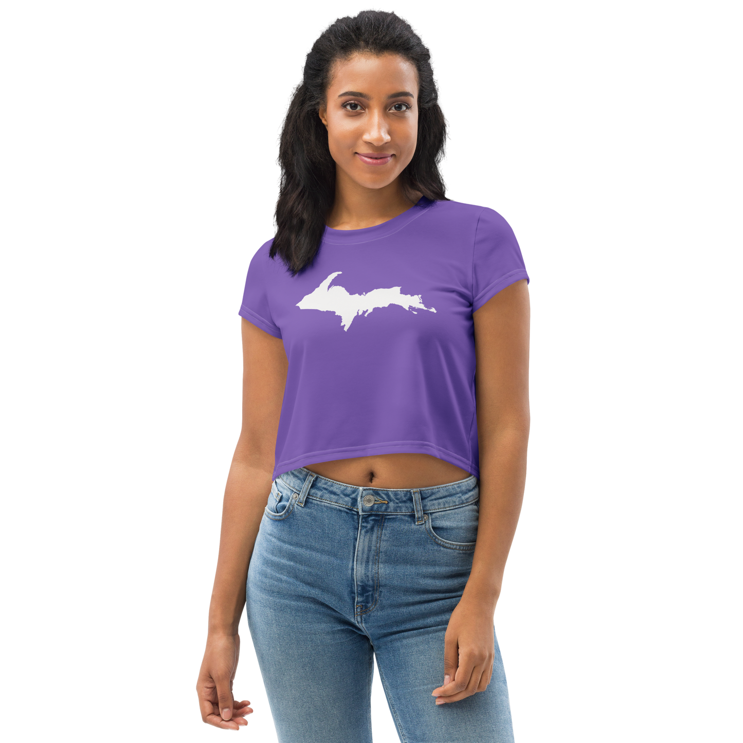 Michigan Upper Peninsula Crop Top (w/ UP Outline) | Sporty - Lake Iris