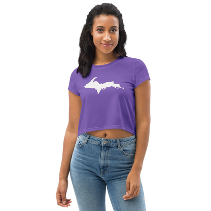 Michigan Upper Peninsula Crop Top (w/ UP Outline) | Sporty - Lake Iris