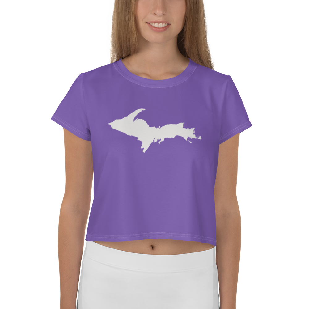 Michigan Upper Peninsula Crop Top (w/ UP Outline) | Sporty - Lake Iris