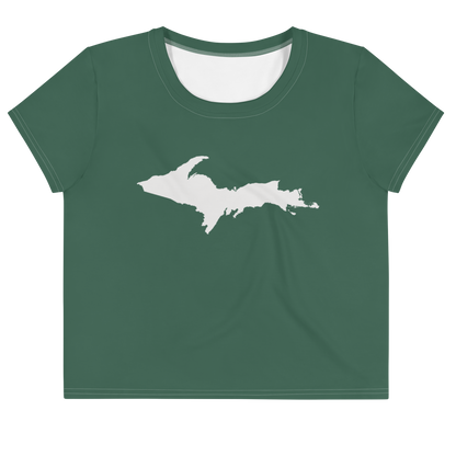 Michigan Upper Peninsula Crop Top (w/ UP Outline) | Sporty - Ginger Ale Green