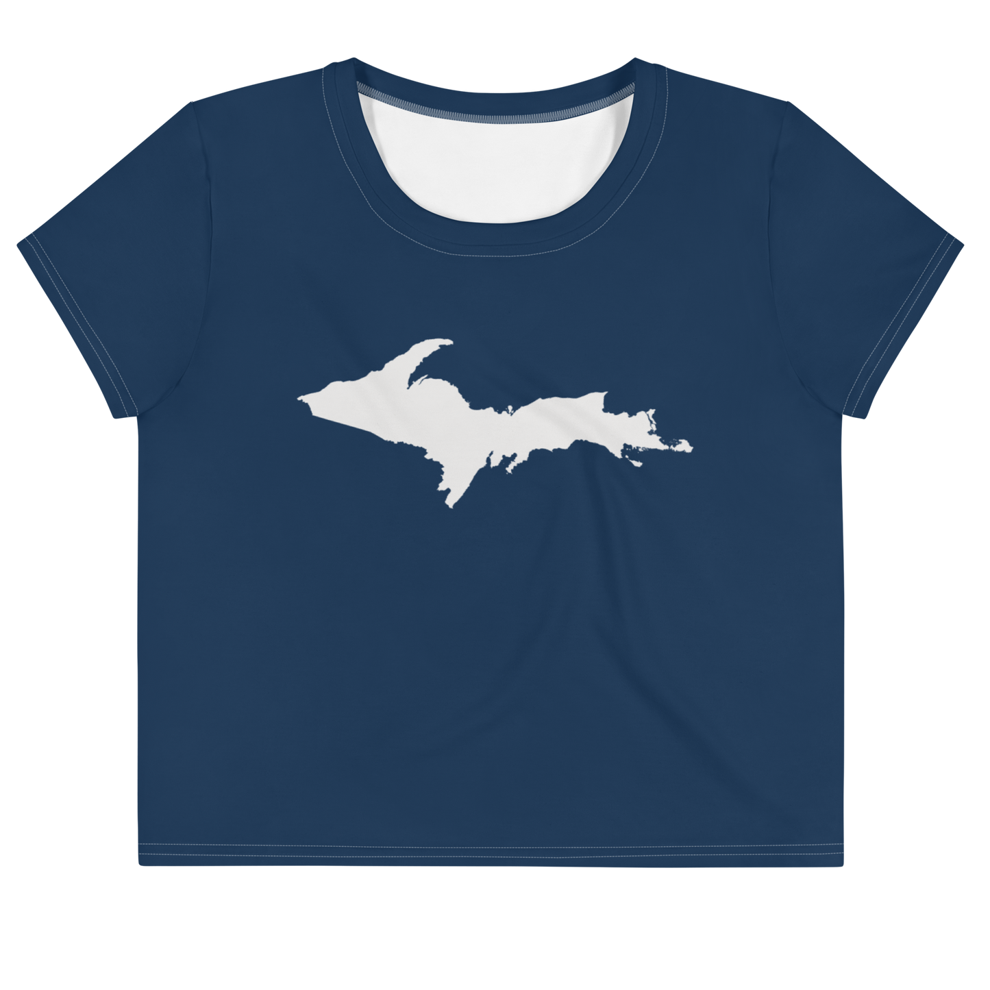 Michigan Upper Peninsula Crop Top (w/ UP Outline) | Sporty - Navy