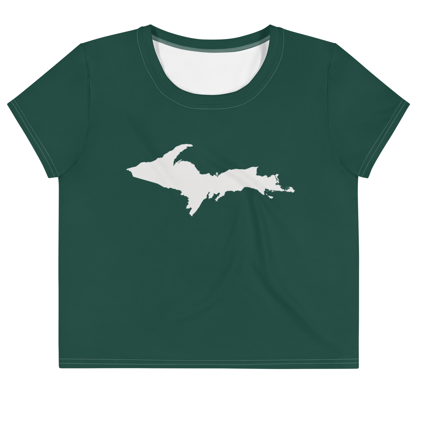 Michigan Upper Peninsula Crop Top (w/ UP Outline) | Sporty - Laconic Green