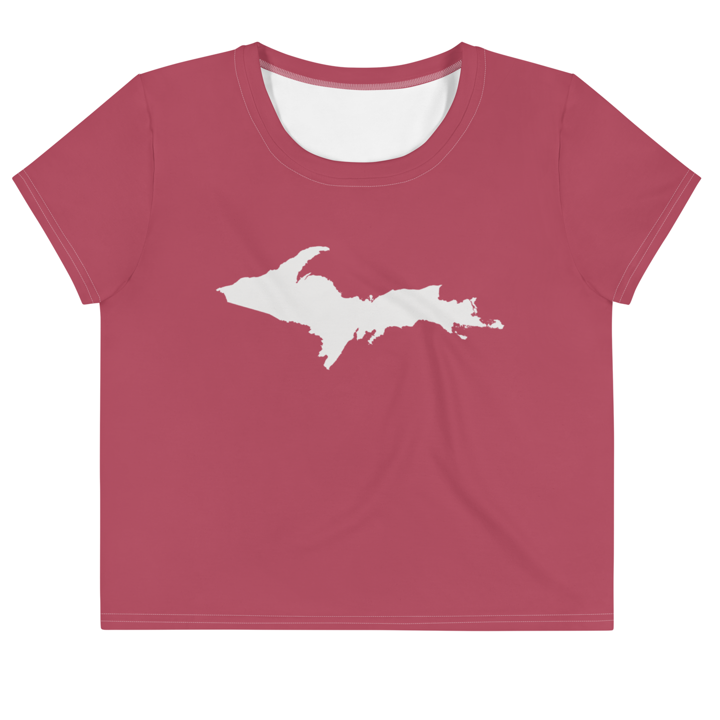 Michigan Upper Peninsula Crop Top (w/ UP Outline) | Sporty - Popstar Pink