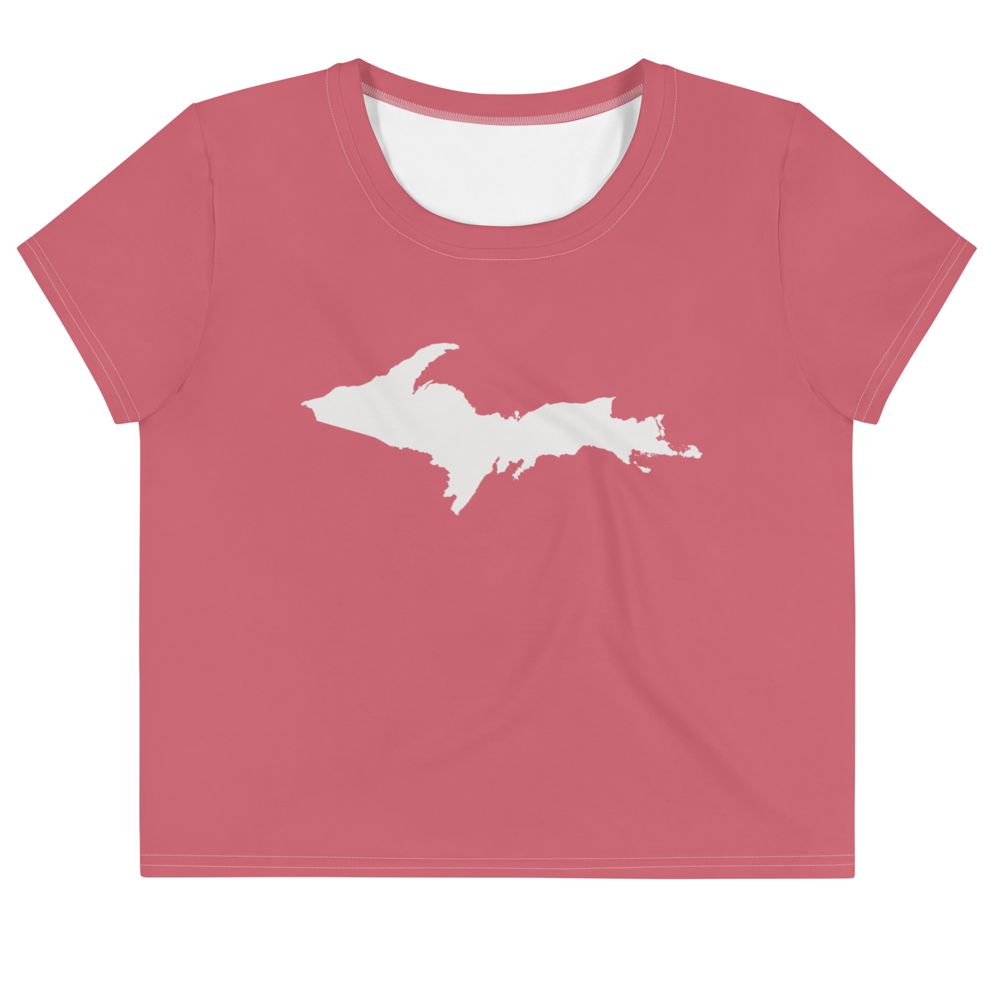 Michigan Upper Peninsula Crop Top (w/ UP Outline) | Sporty - Watermelon Pink