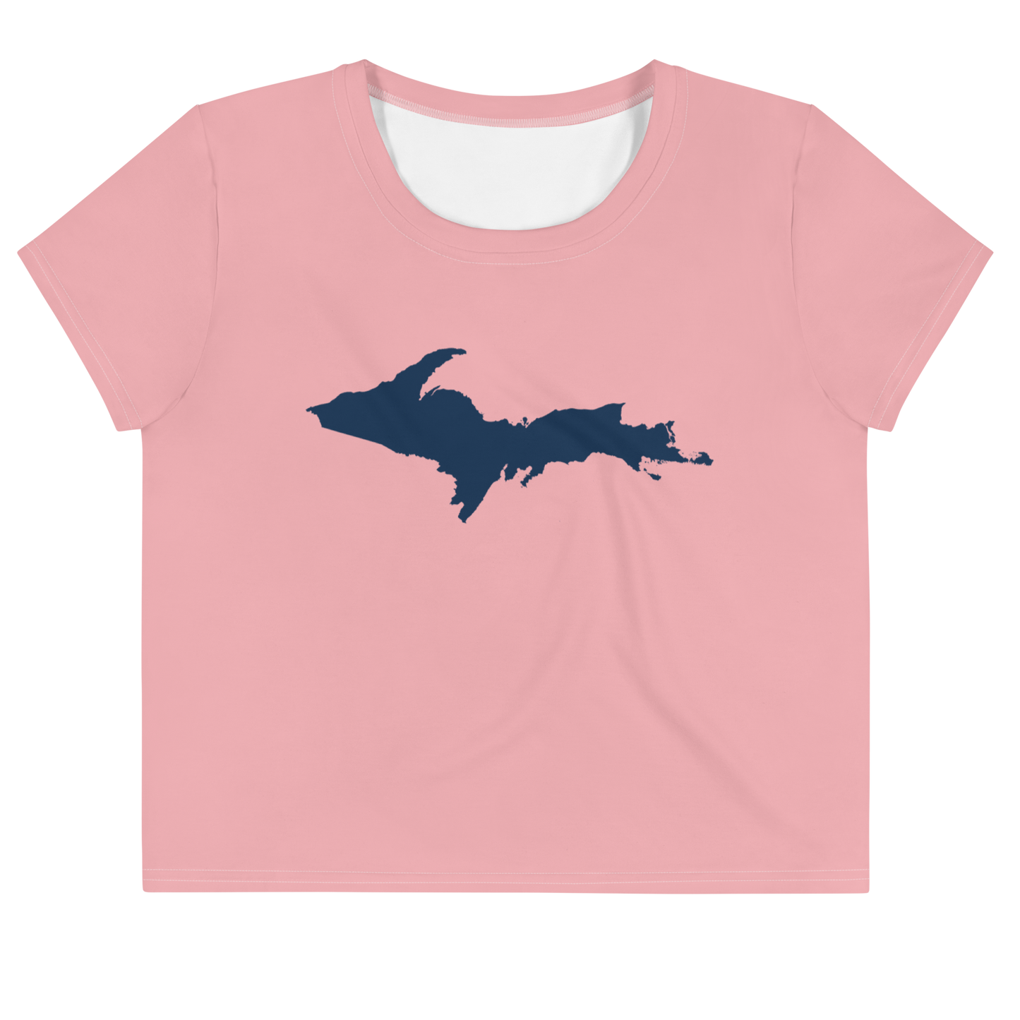 Michigan Upper Peninsula Crop Top (w/ UP Outline) | Sporty - Strawberry Pink