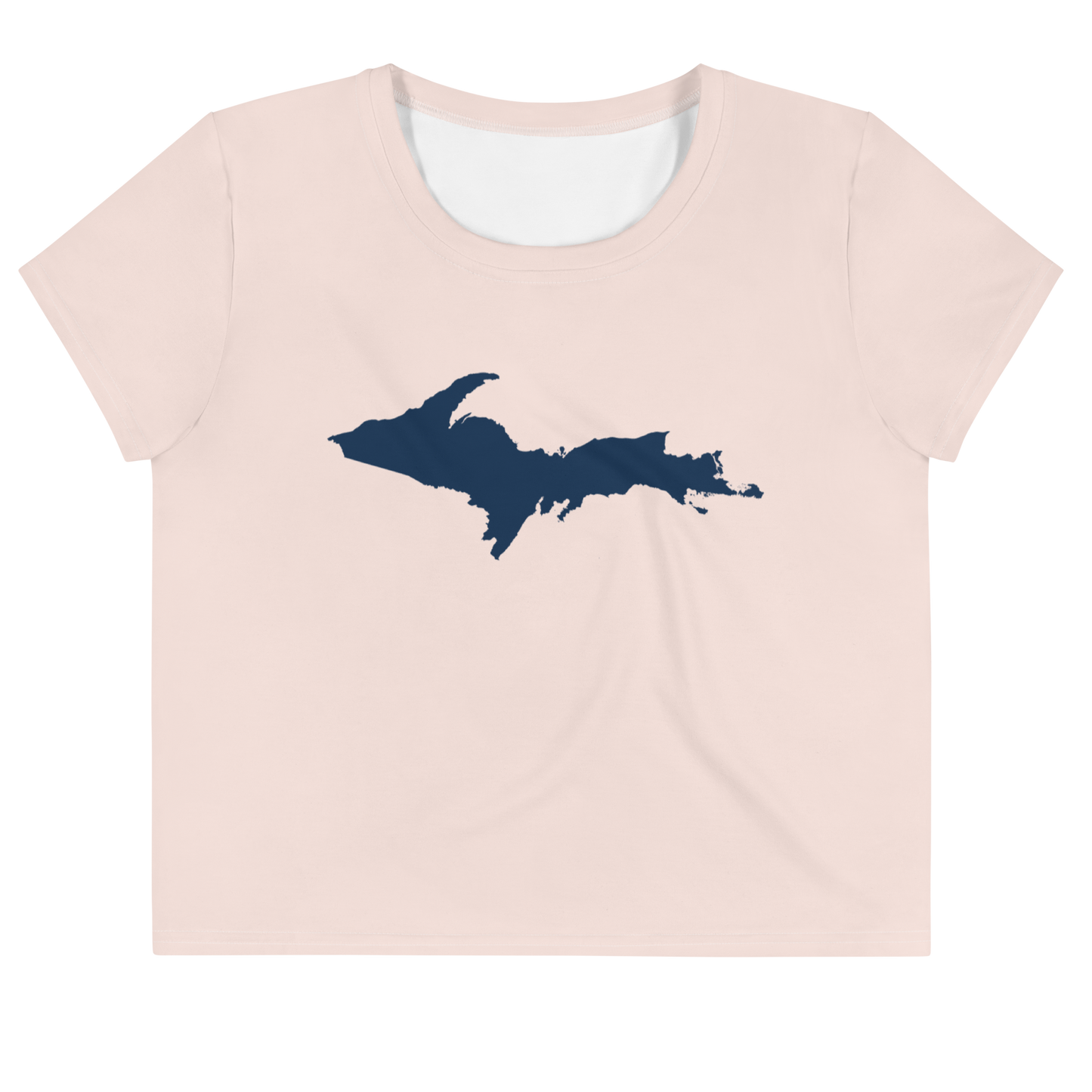 Michigan Upper Peninsula Crop Top (w/ UP Outline) | Sporty - Champagne Pink