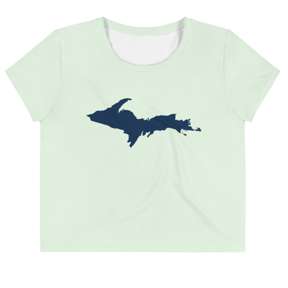 Michigan Upper Peninsula Crop Top (w/ UP Outline) | Sporty - Dew Green