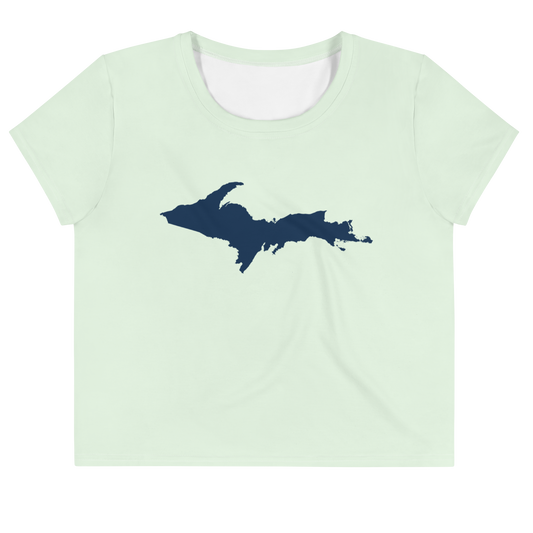 Michigan Upper Peninsula Crop Top (w/ UP Outline) | Sporty - Dew Green