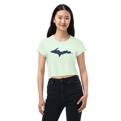 Michigan Upper Peninsula Crop Top (w/ UP Outline) | Sporty - Dew Green