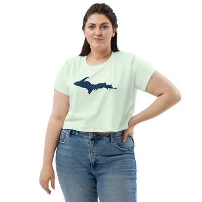 Michigan Upper Peninsula Crop Top (w/ UP Outline) | Sporty - Dew Green