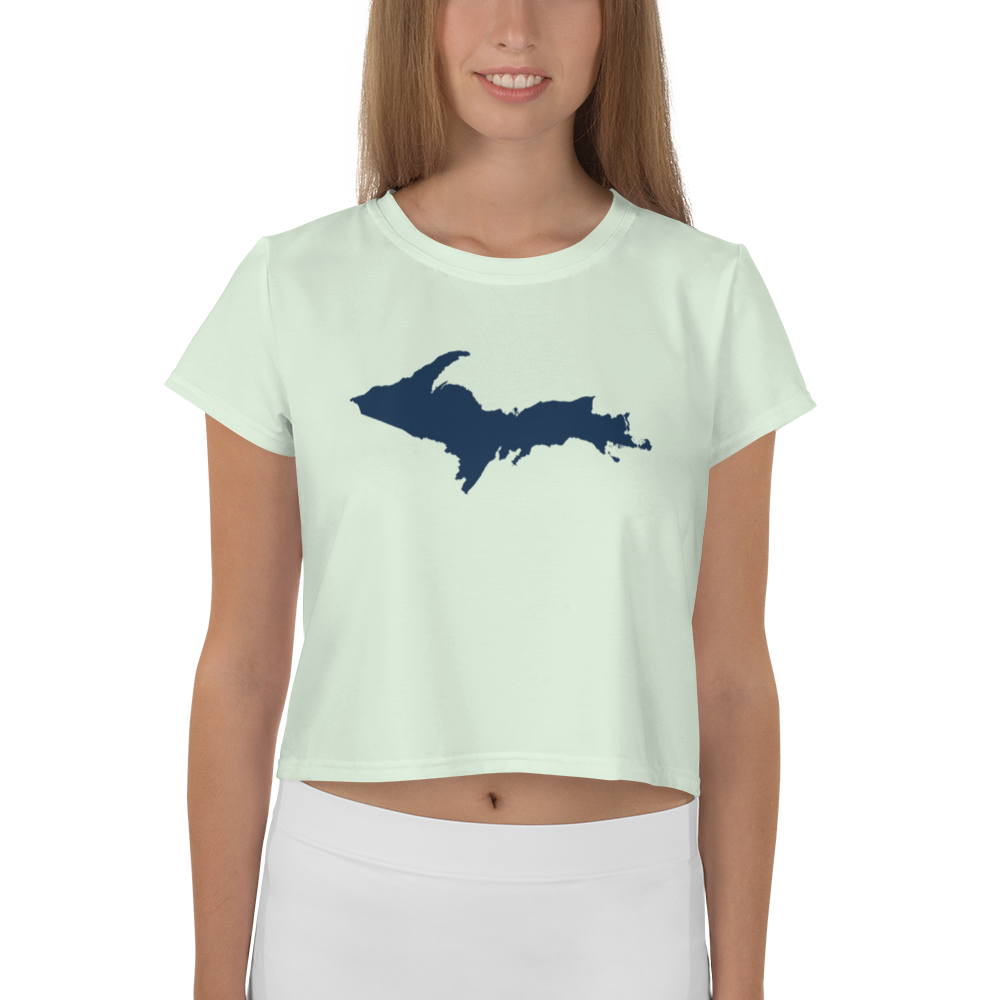 Michigan Upper Peninsula Crop Top (w/ UP Outline) | Sporty - Dew Green