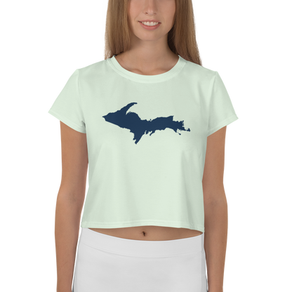 Michigan Upper Peninsula Crop Top (w/ UP Outline) | Sporty - Dew Green