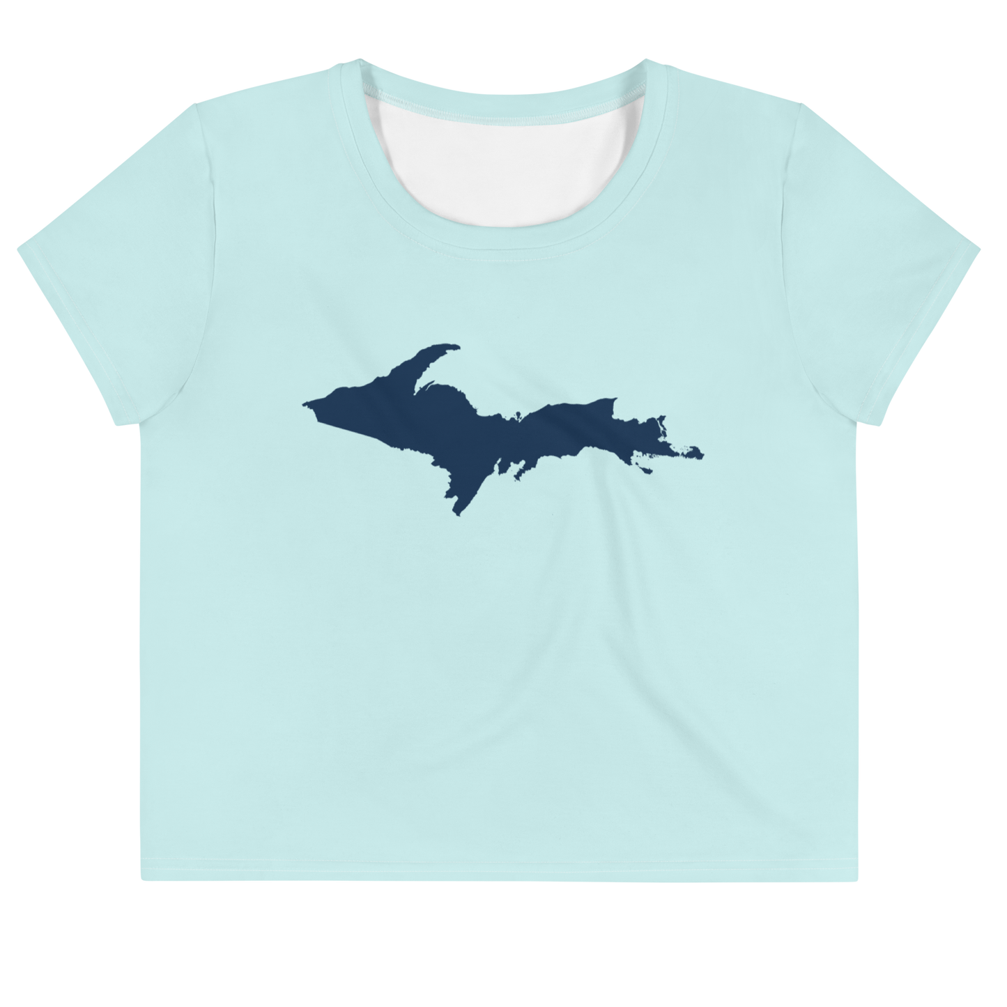 Michigan Upper Peninsula Crop Top (w/ UP Outline) | Sporty - Cyan