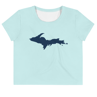 Michigan Upper Peninsula Crop Top (w/ UP Outline) | Sporty - Cyan