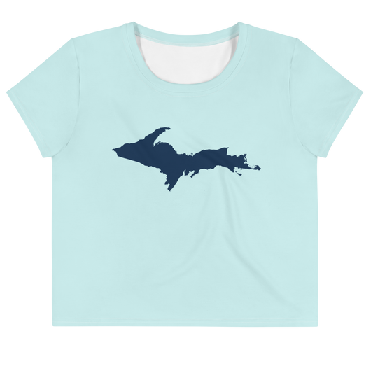 Michigan Upper Peninsula Crop Top (w/ UP Outline) | Sporty - Cyan