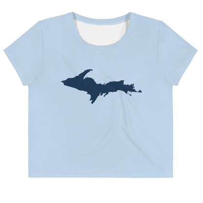 Michigan Upper Peninsula Crop Top (w/ UP Outline) | Sporty - Light Blue