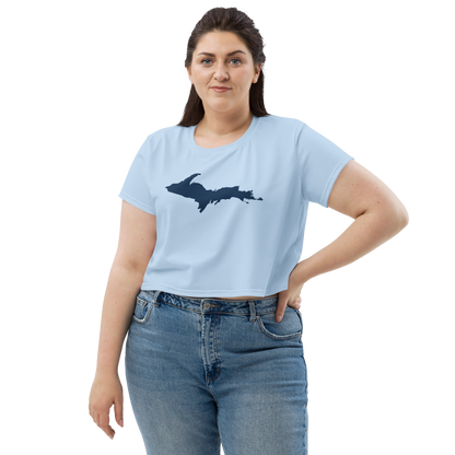 Michigan Upper Peninsula Crop Top (w/ UP Outline) | Sporty - Light Blue