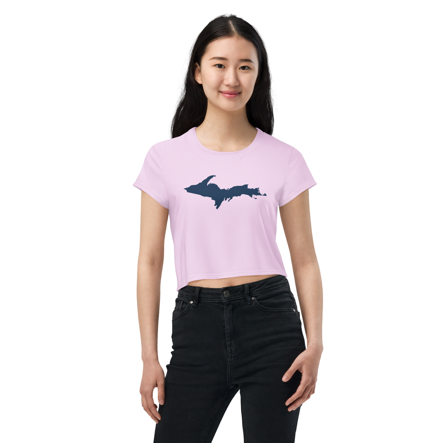 Michigan Upper Peninsula Crop Top (w/ UP Outline) | Sporty - Pale Lavender