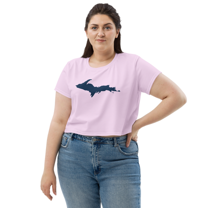 Michigan Upper Peninsula Crop Top (w/ UP Outline) | Sporty - Pale Lavender