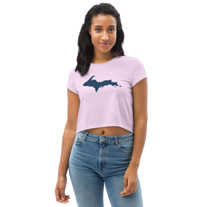 Michigan Upper Peninsula Crop Top (w/ UP Outline) | Sporty - Pale Lavender