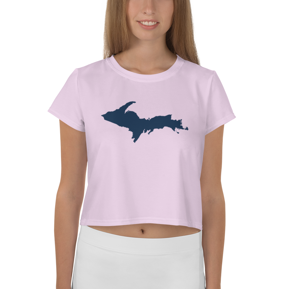 Michigan Upper Peninsula Crop Top (w/ UP Outline) | Sporty - Pale Lavender